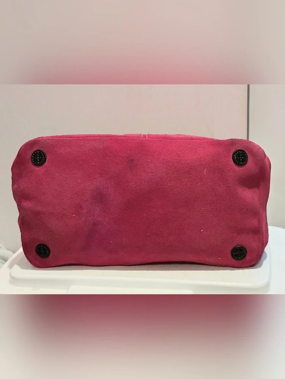 Vintage Land's End Pink Suede Hobo Bag